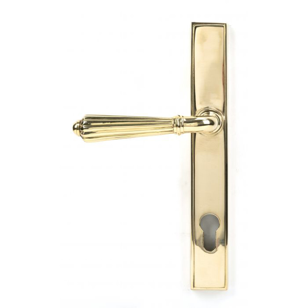 From the Anvil Hinton Slimline Lever Espag. Lock Set - Polished Brass - (Sold in Pairs)